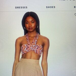 House of Harlow 1960 Multicolor Patterned Crop Top